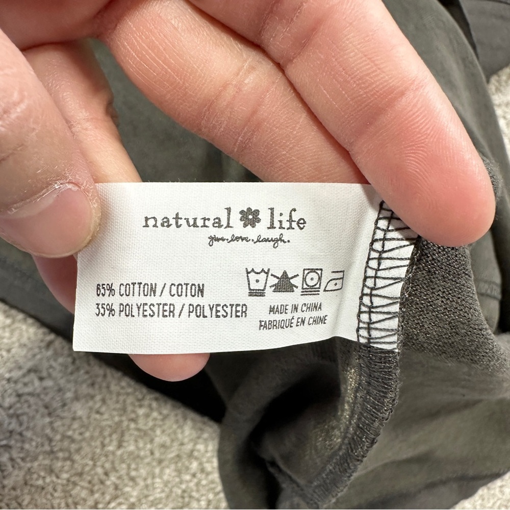 SOLD | Natural Life Penny Layered Knee Tee Top Longsleeve Boho in Charcoal Multi - Picture 10 of 14